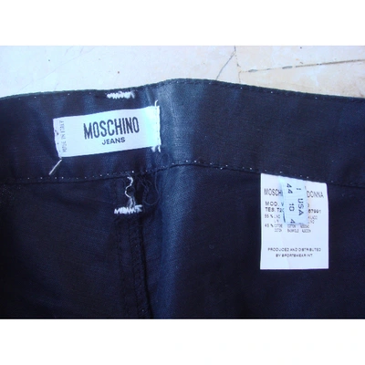 Pre-owned Moschino Linen Straight Pants In Black