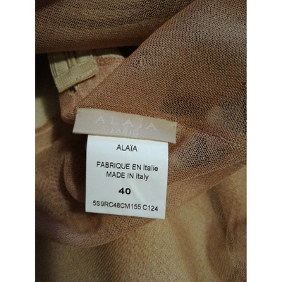 Pre-owned Alaïa Maxi Dress In Beige