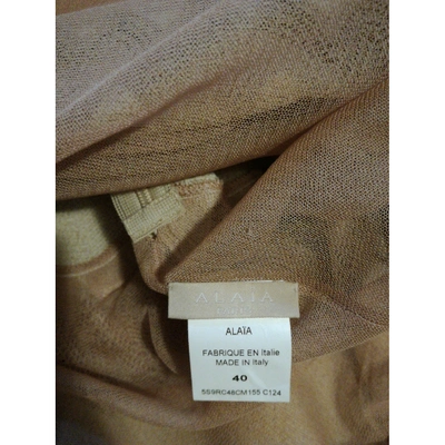 Pre-owned Alaïa Maxi Dress In Beige