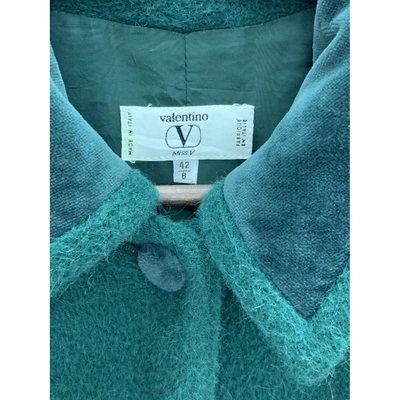 Pre-owned Valentino Wool Trench Coat In Green