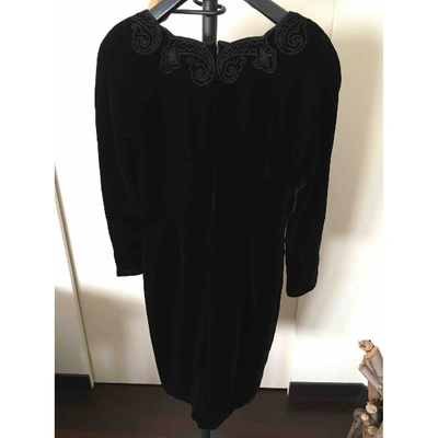 Pre-owned Genny Velvet Mid-length Dress In Black