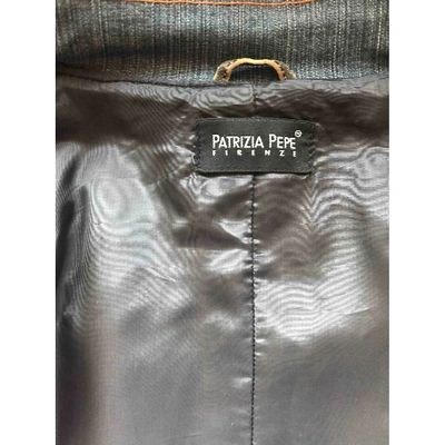 Pre-owned Patrizia Pepe Leather Jacket In Grey