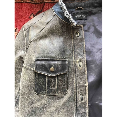 Pre-owned Patrizia Pepe Leather Jacket In Grey