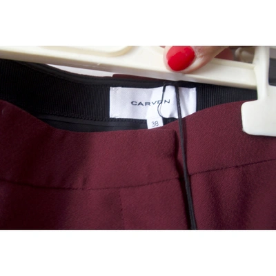 Pre-owned Carven Burgundy Trousers
