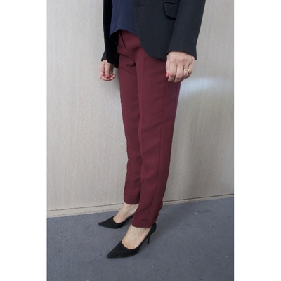 Pre-owned Carven Burgundy Trousers