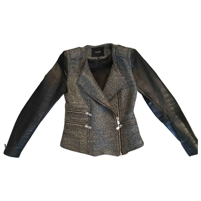 Pre-owned Maje Tweed Jacket In Silver