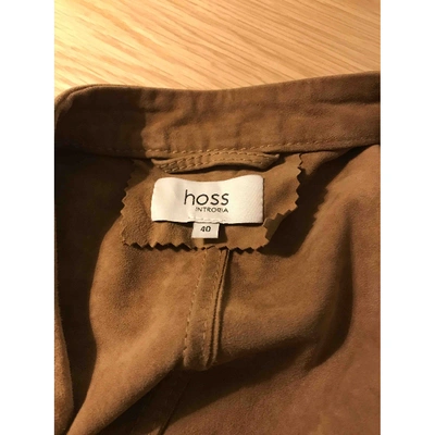 Pre-owned Hoss Intropia Leather Vest In Camel