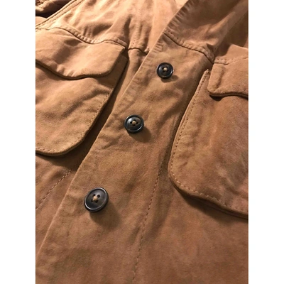 Pre-owned Hoss Intropia Leather Vest In Camel