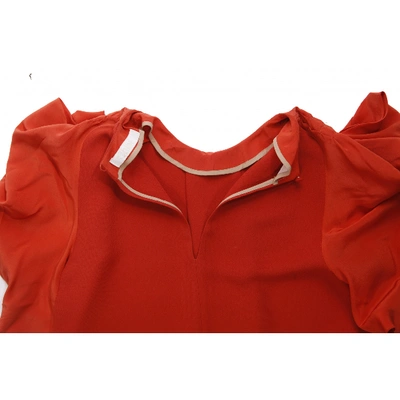 Pre-owned Chloé Silk Mid-length Dress In Orange