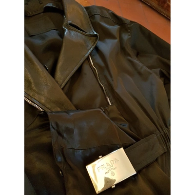 Pre-owned Prada Trench Coat In Black