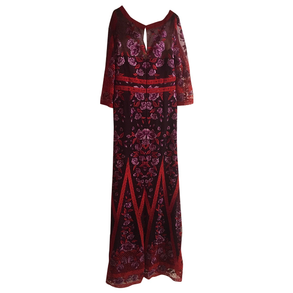 marchesa notte purple lace dress