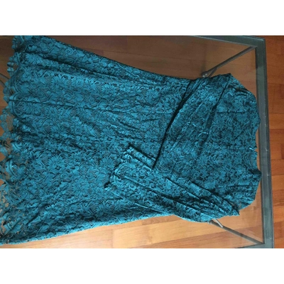Pre-owned Merci Lace Mini Dress In Turquoise