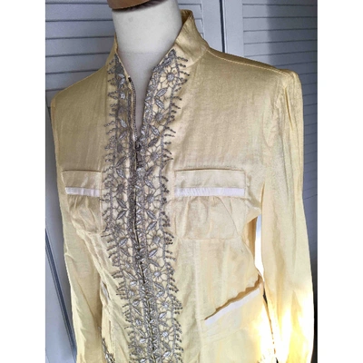 Pre-owned Giorgio Armani Linen Jacket In Yellow