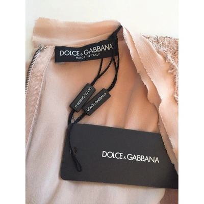 Pre-owned Dolce & Gabbana Mini Dress In Beige