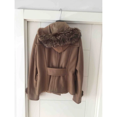 Pre-owned Moschino Cheap And Chic Camel Wool Coat