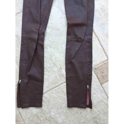 Pre-owned J Brand Brown Leather Trousers