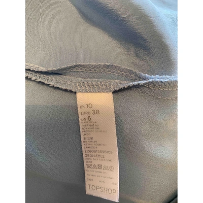 Pre-owned Topshop Unique Silk Mid-length Dress In Blue