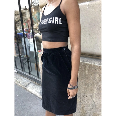 SAINT LAURENT Pre-owned Velvet Mid-length Skirt In Black