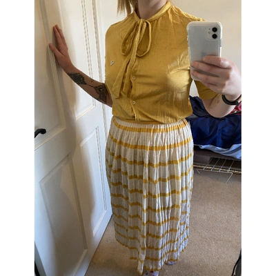 Pre-owned Dior Yellow Cotton Top