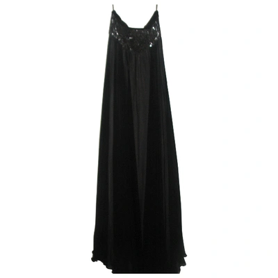 Pre-owned Marchesa Silk Maxi Dress In Black