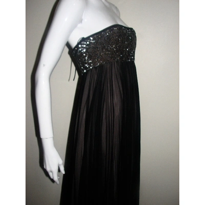 Pre-owned Marchesa Silk Maxi Dress In Black