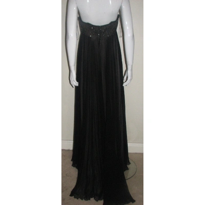 Pre-owned Marchesa Silk Maxi Dress In Black
