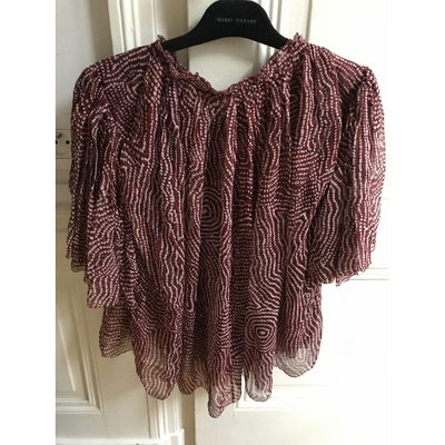 Pre-owned Isabel Marant Burgundy Silk  Top