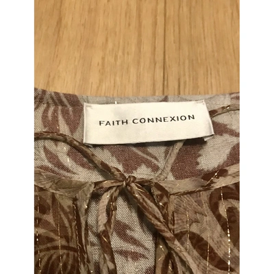 Pre-owned Faith Connexion Silk Mini Dress In Brown