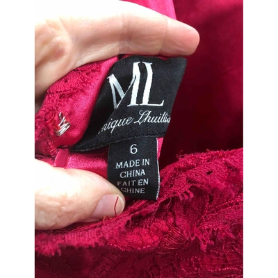 Pre-owned Monique Lhuillier Red Lace Dress