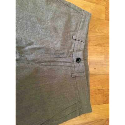 Pre-owned Mauro Grifoni Wool Straight Pants In Brown