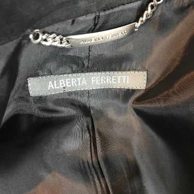 Pre-owned Alberta Ferretti Linen Blazer In Black
