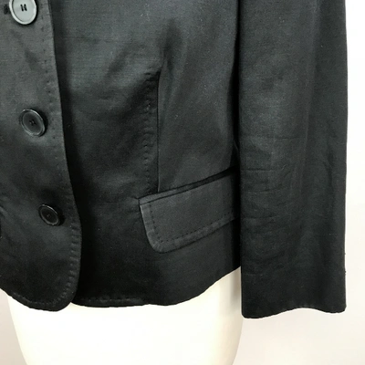 Pre-owned Alberta Ferretti Linen Blazer In Black