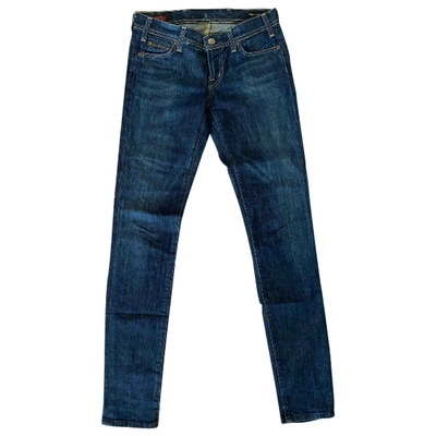 Pre-owned Citizens Of Humanity Slim Jeans In Navy