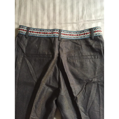 Pre-owned Miahatami Wool Straight Pants In Grey