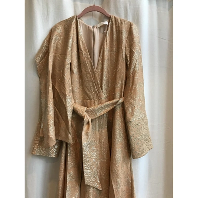 Pre-owned Partow Gold Silk Dress