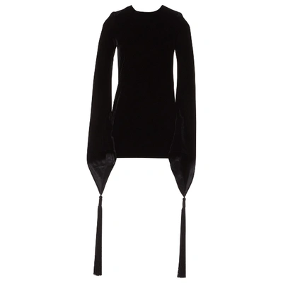 Pre-owned Saint Laurent Velvet Mini Dress In Black