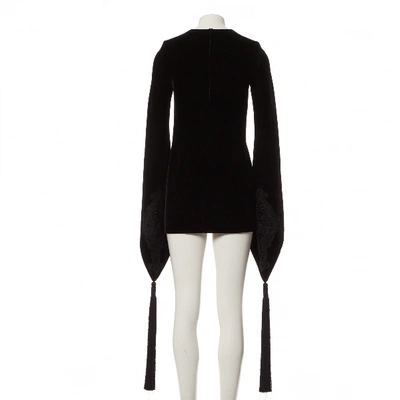 Pre-owned Saint Laurent Velvet Mini Dress In Black