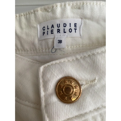Pre-owned Claudie Pierlot Straight Jeans In Ecru