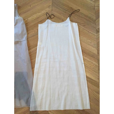 Pre-owned Marni Silk Mid-length Dress In Grey