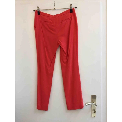 Pre-owned Diane Von Furstenberg Straight Pants In Red