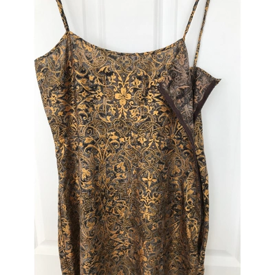 Pre-owned Tocca Silk Mid-length Dress In Gold