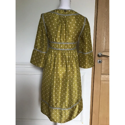 Pre-owned Napapijri Silk Mid-length Dress In Green