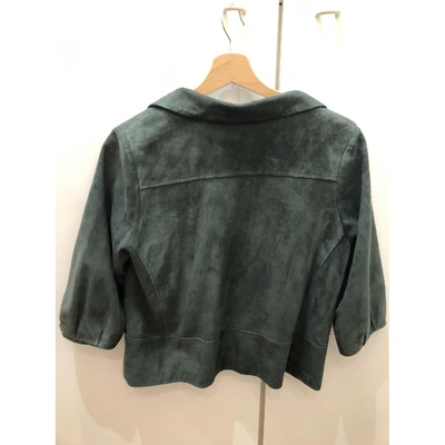 Pre-owned Simonetta Ravizza Green Suede Jacket