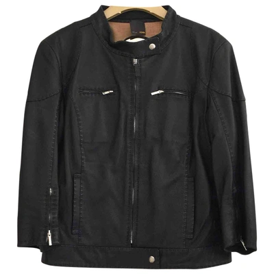 FENDI Pre-owned Leather Jacket In Navy