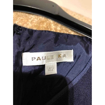 Pre-owned Paule Ka Wool Mid-length Dress In Blue