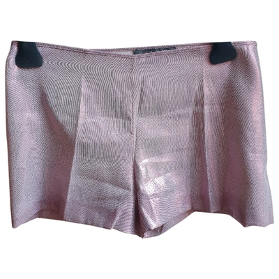 Pre-owned Alberta Ferretti Silk Mini Short In Pink