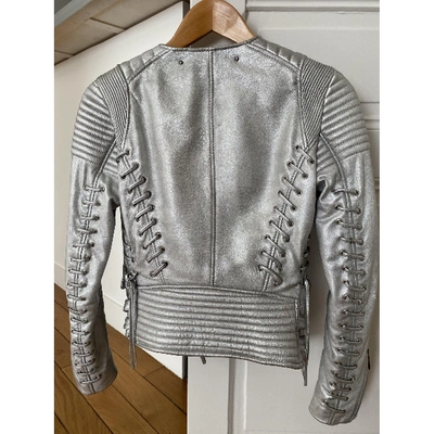 Pre-owned Barbara Bui Silver Leather Leather Jacket