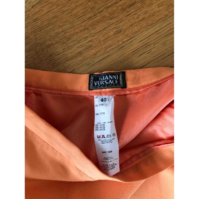 Pre-owned Versace Skirt Suit In Orange
