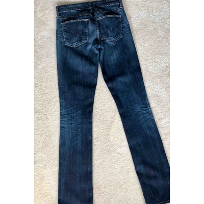 Pre-owned Citizens Of Humanity Straight Pants In Blue