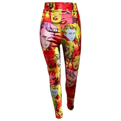 Pre-owned Versace Multicolour Spandex Trousers